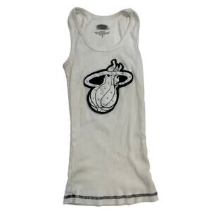 NBA Majestic Threads Women's SM Miami Heat White Black Bling Tank Top